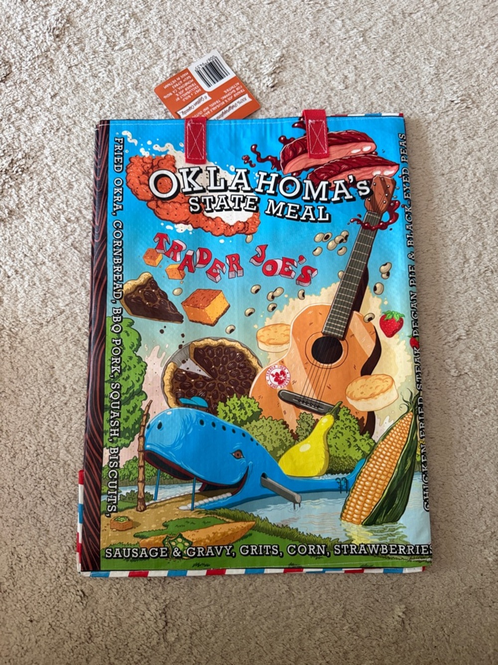 Trader Joe's Oklahoma State Meal Reusable Tote Bag - Blue